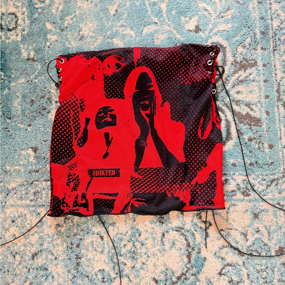 Edikted Black and Red mini skirt